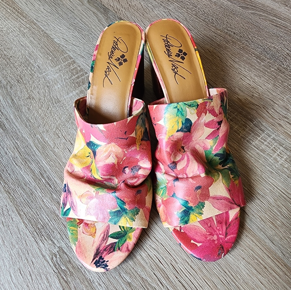 Patricia Nash Poema Leather Open Toe Mules Dress Sandals Size 9.5 - Picture 3 of 8